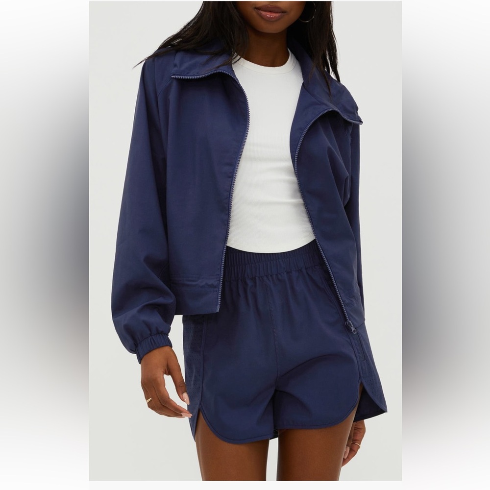 Beach Riot Casen Zip Up Jacket navy‎ blue light weight jacket XL NWT